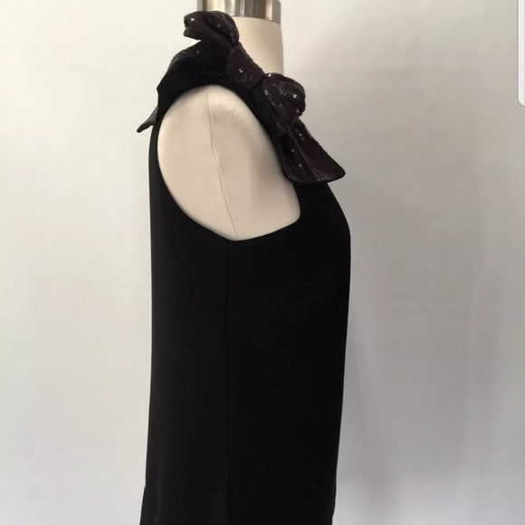 J. Crew Womens Black Shoulder Bow Drapey top - Picture 8 of 8